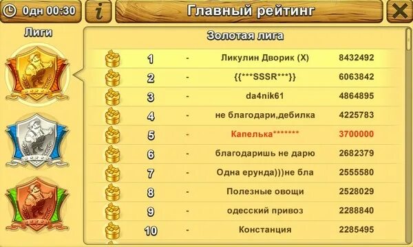 Лига россии золото