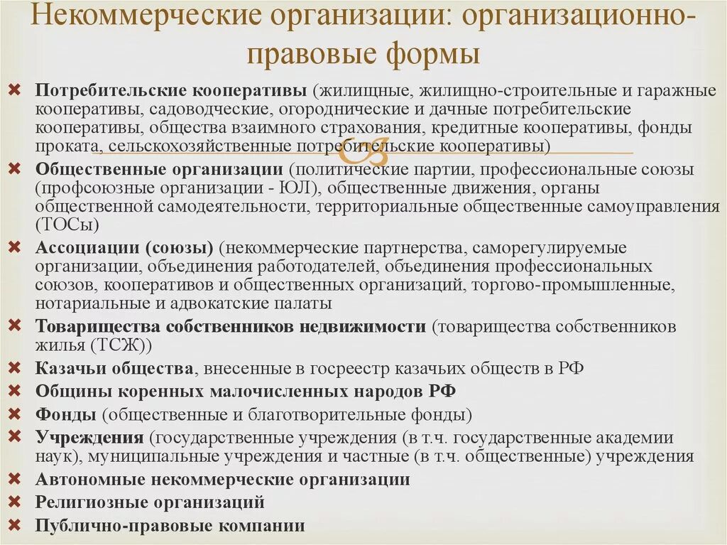 Организационно-правовые формы некоммерческих организаций. Формы некоммерческих предприятий. Правовая форма НКО. ОПФ некоммерческих организаций.