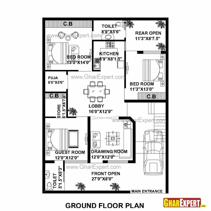 Plan 50. 60*50 Feet House Plan. Ground Floor. Plan for the ground Floor. Plan 35 50.