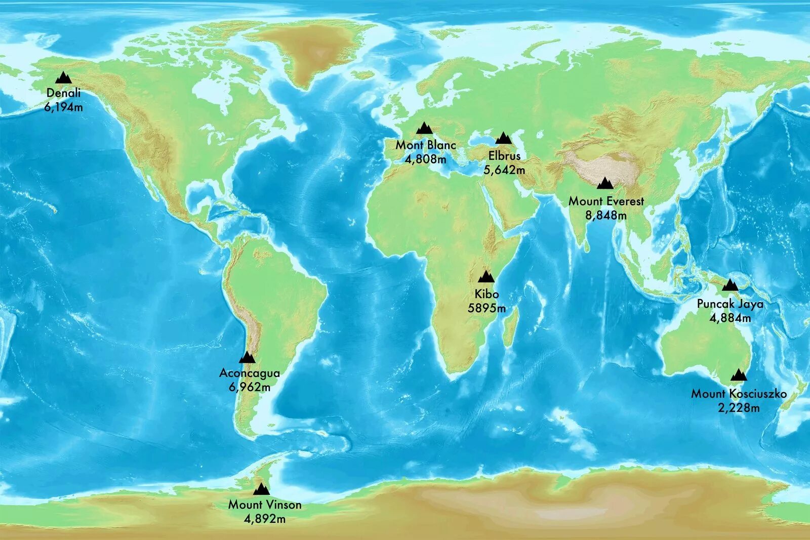 Высокие вершины на карте. Самые высокие вершины на карте. Континенты горы. Высочайшие вершины материков на карте. Самые высокие вершины материков на карте.