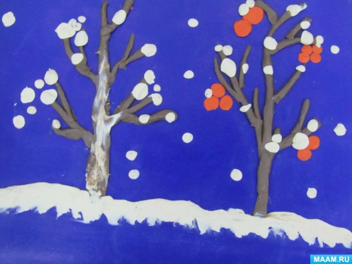 Деревья в снегу вторая младшая. Рисование «деревья в инее» (т. с. Комарова, стр. 91). Рисование«деревья в снегу» (т.с. Комарова. Занятие 58). Лепка из пластилина на зимнюю тему. Лепка из пластилина на тему зима.