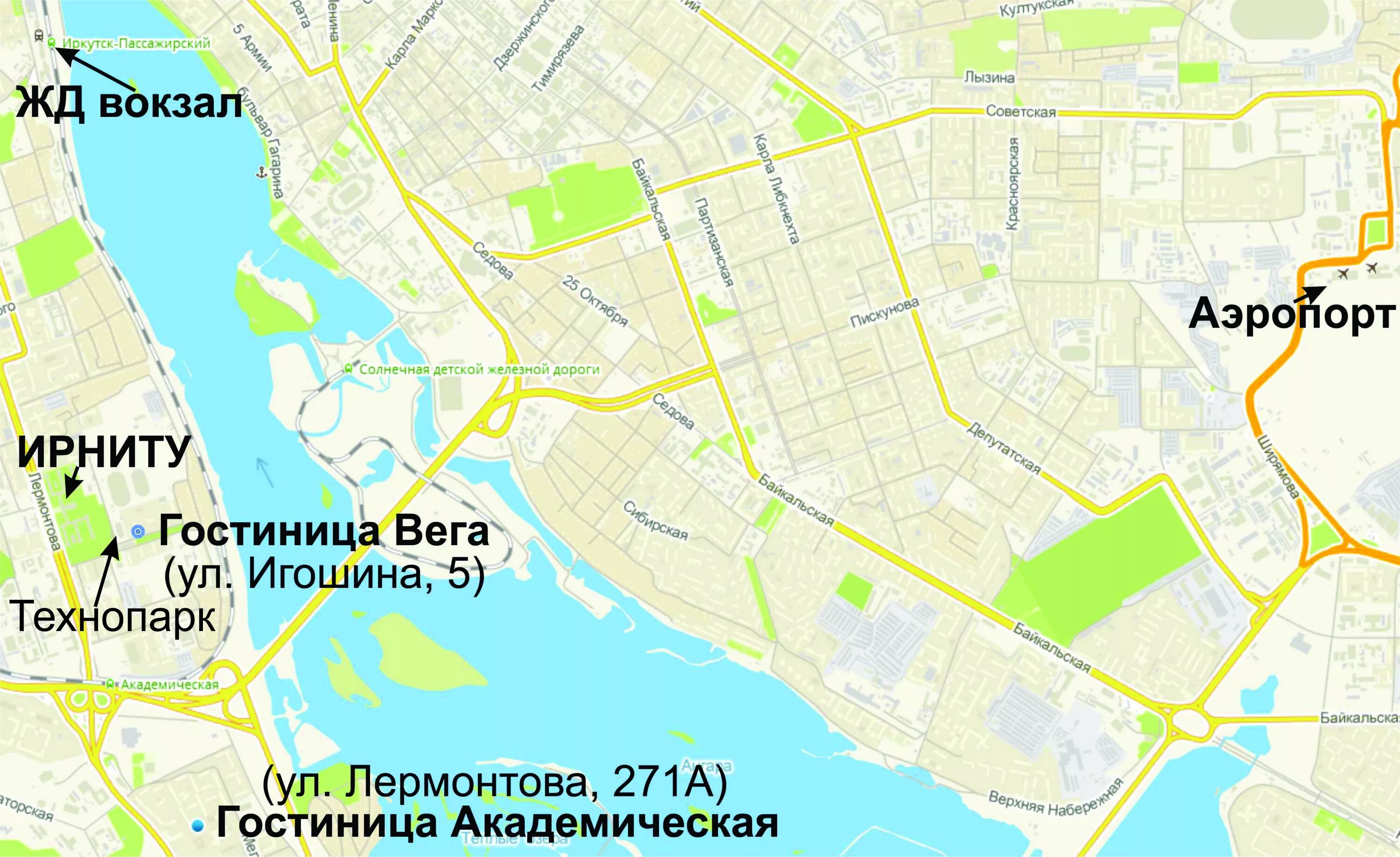 карта иркутска академическая