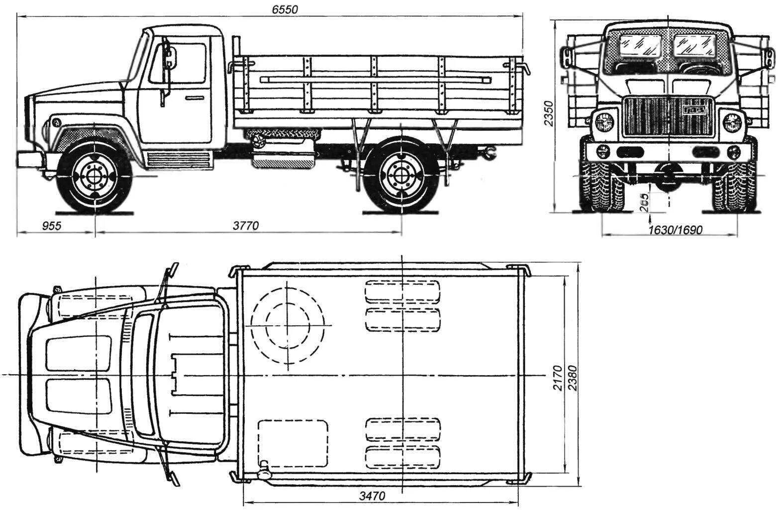 Длина газ 3307