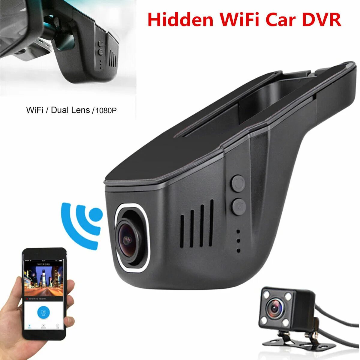 Видеорегистратор cam Dual Camera Dash DVR car 1080p. Беспроводной регистратор