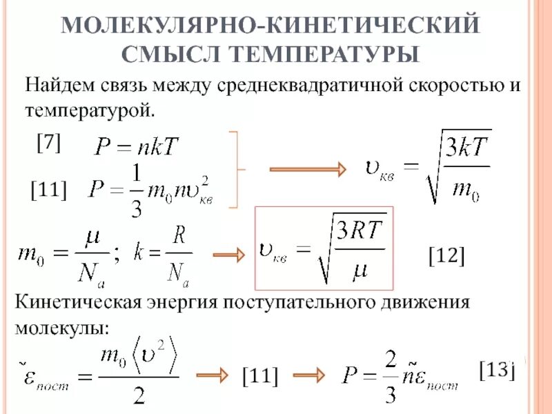 Среднеквадратичная скорость формула