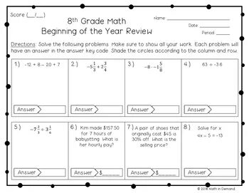 8 grade math
