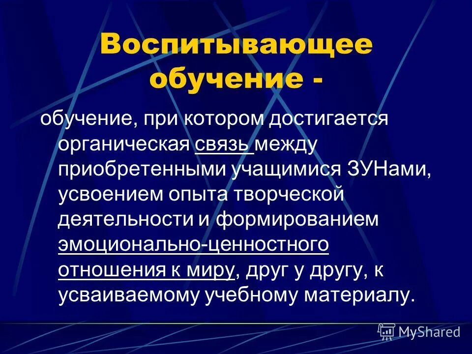 Воспитывающее обучение в научный оборот ввел