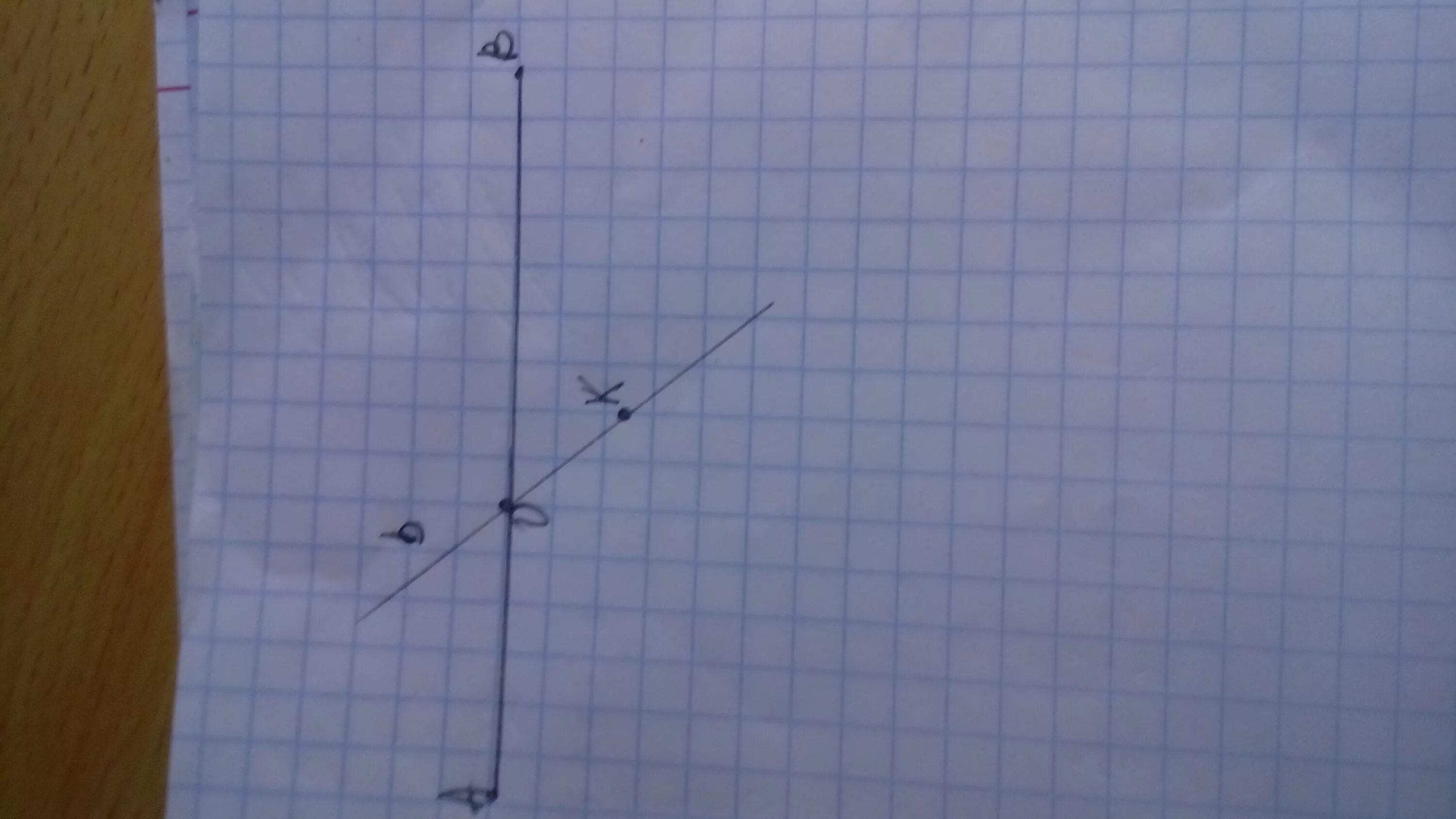 Проведите через точки k n прямые. Через середину отрезка аб проведена прямая а из точек а и б к прямой а.
