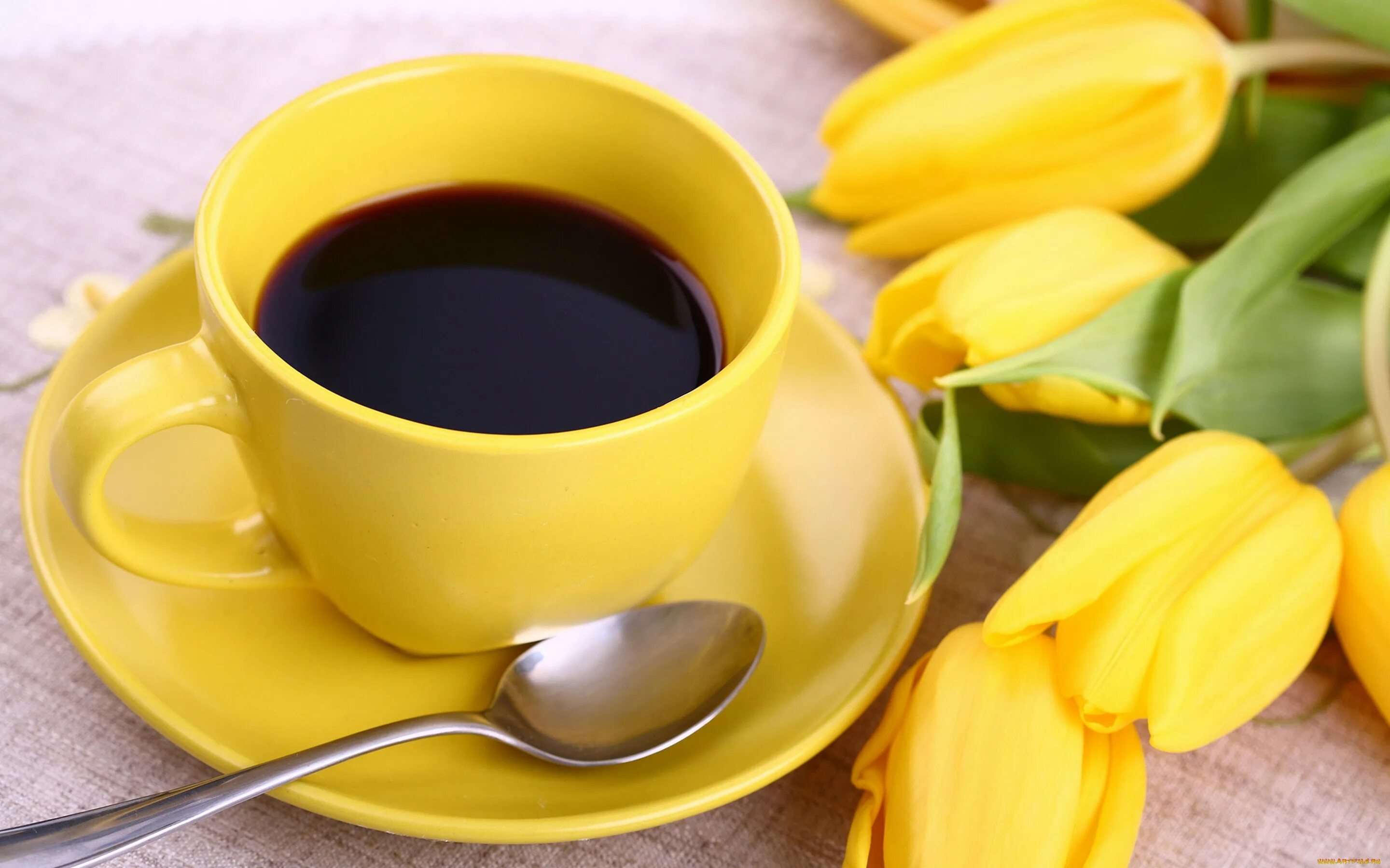 Желтое доброе утро картинки. Доброе утро в желтом цвете. Завтрак и желтые цветы. Кофе и цветы. Солнечное утро и кофе.