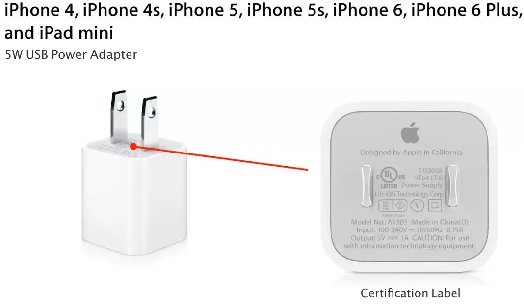 Сколько нужно заряжать айфон. Apple 5w USB Power Adapter. Серийный номер зарядки Apple. Блок зарядки на айфон 5s. Зарядка Apple a1385.