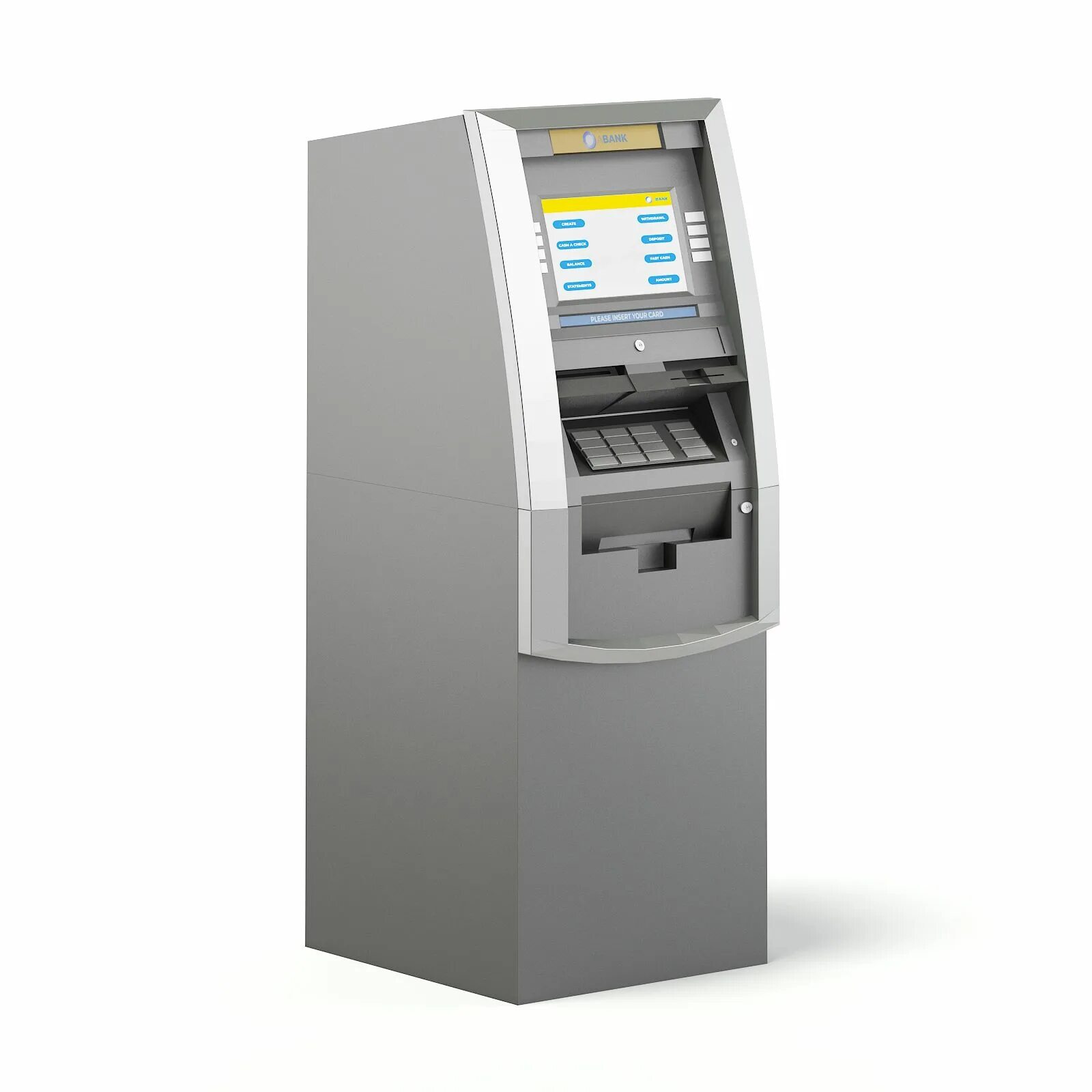 ATM 3d model. Automated Teller Machine (ATM). ATM Machine 3d. Mini ATM 3d. The d machine