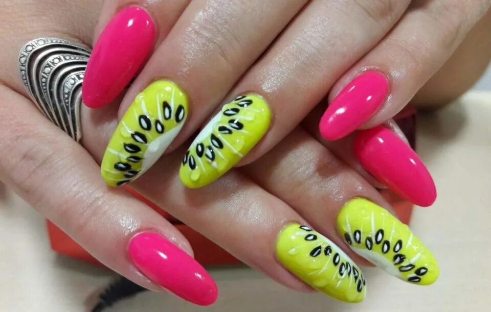 Laqué nails - Coffin shape nails, Neon nail designs, Yellow nails