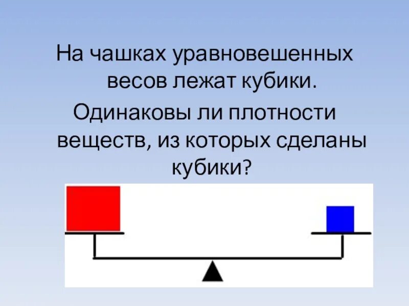 На уравновешенных весах лежат