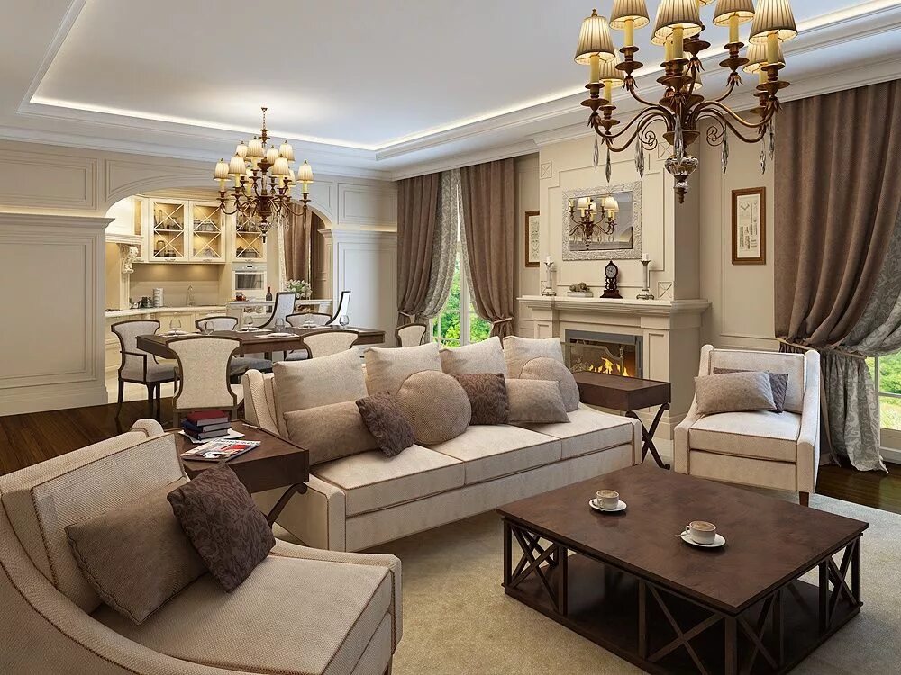 Классические Гостиные (205+ Фото): Выбираем Обои, Диван, Камин Living room loung