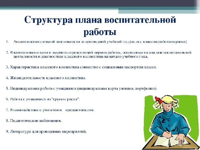 Планирование воспитательной работы классных руководителей. Структура плана воспитательной работы классного руководителя. Структура планирования воспитательной работы в начальной школе. Структура плана классного руководителя. Структура плана работы классного руководителя.