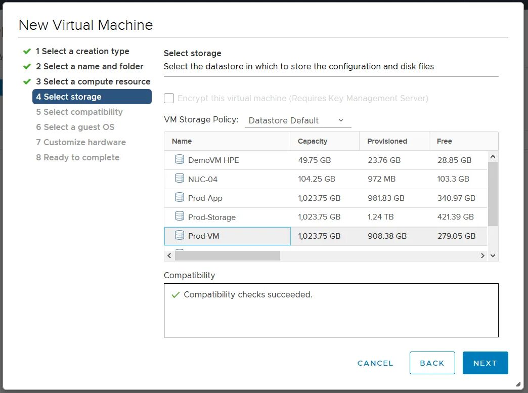 Vm tools. Select a Creation Type.