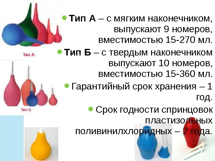 Спринцовка какой объем. Спринцовка тип объем. спринцовка номер 6 объем. спринцовка тип а и б отличие. классификация спринцовок.