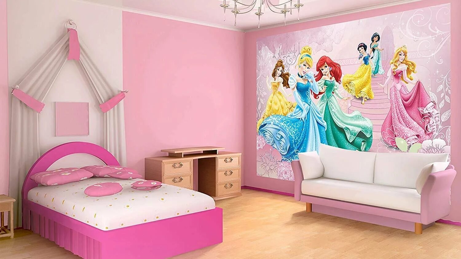 Обои для детской спальни. Комната принцессы. Детская комната в стиле принцессы. Комната принцессы для девочки. Фотообои для детской комнаты девочке.