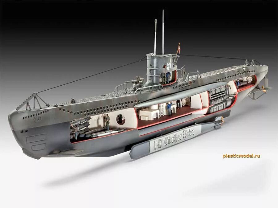 Немецкая подводная лодка u-47 w.Interior Revell, 1/125. U-47 подводная лодка. Лодка u47. Revell u 47. Сборные модели лодки
