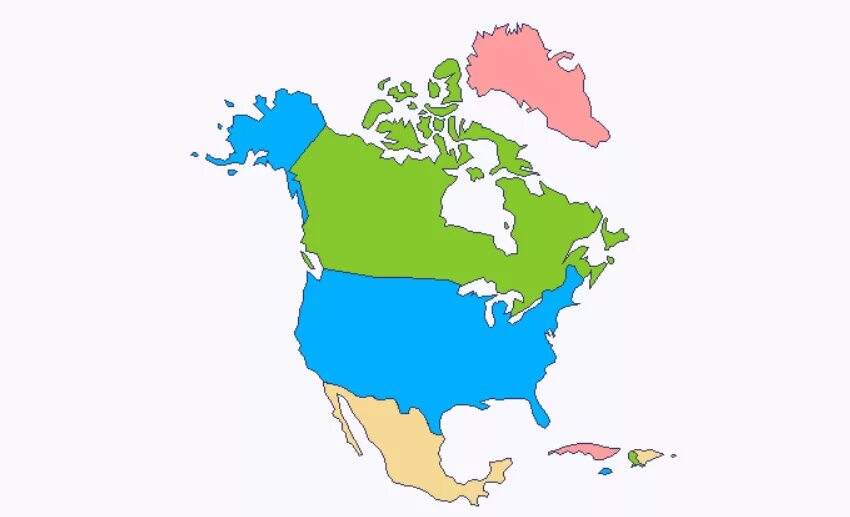 Страна на севере материка. Континент Северная Америка страны. Государства на материке Северная Америка. Континент Северная Америка страны на карте.