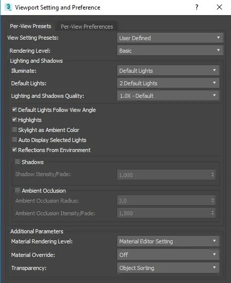 Additional parameters