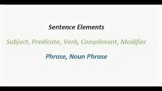 Sentence elements