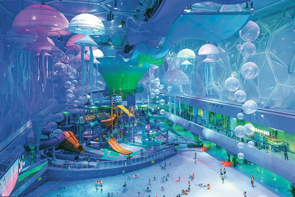 Водный куб (Water Cube), Пекин, Китай. Аквапарк Пекин Водный куб. Watercube Waterpark — Пекин, Китай. Аквапарк в Пекине водяной куб.