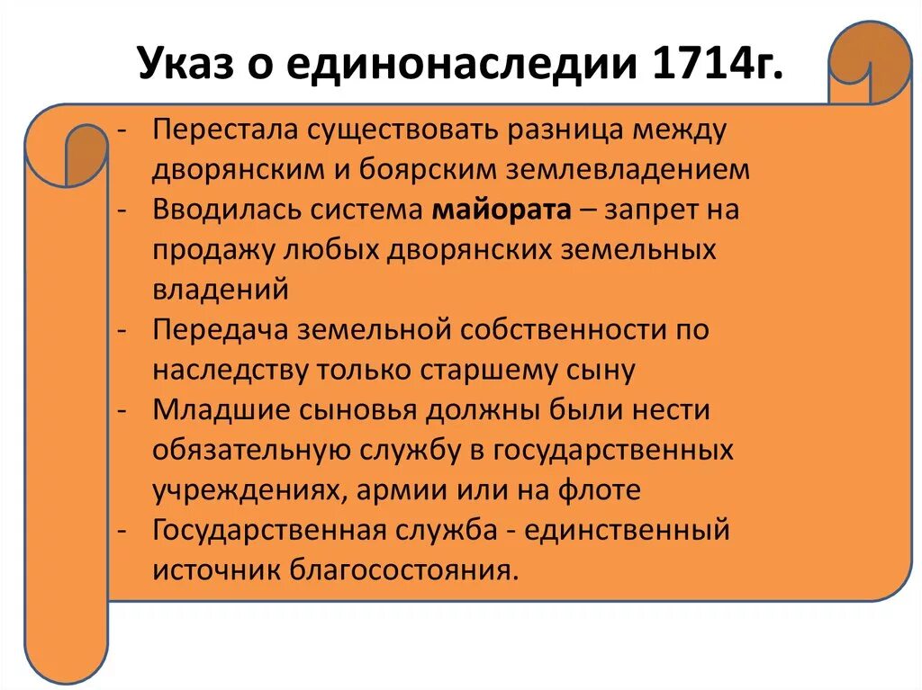 Петровский указ о единонаследии