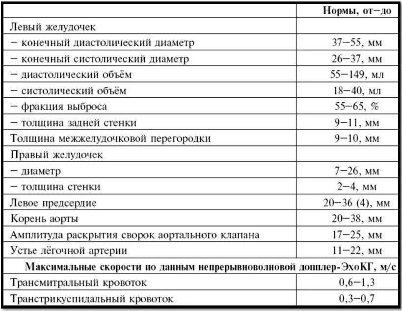 Эхо кг нормальные показатели таблица. Показатели ЭХОКГ В норме. Нормы показателей ЭХОКГ У взрослых. Основные показатели УЗИ сердца норма. Норма правого предсердия