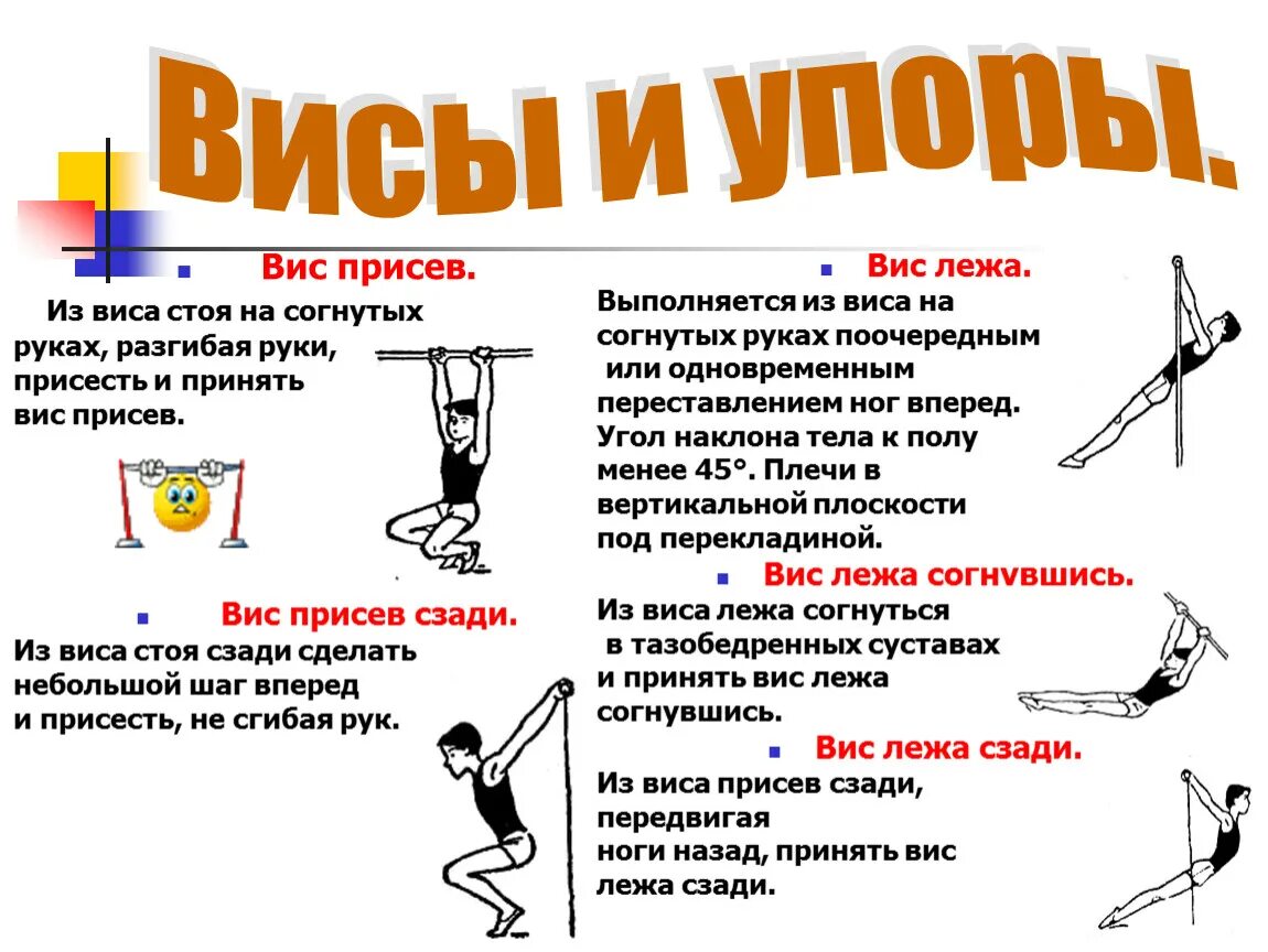 Стоял упор. Висы и упоры. ВИС стоя и лежа.