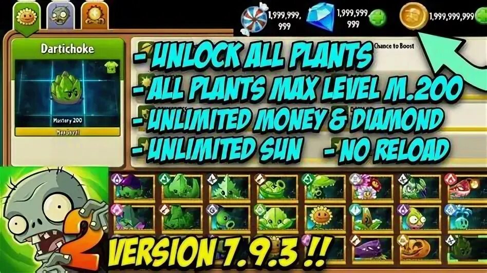 Unlock plant. Plants vs Zombies 2 Mod installer.