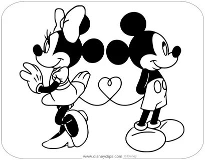 minnie mouse and mickey mouse kissing coloring pages