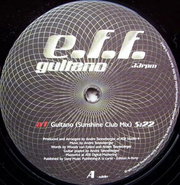 Vinyl, 12", 33 RPM. EFF - Guitano. Controls Label. Tomic Barracuda g 2 recordings Vinil. Control label