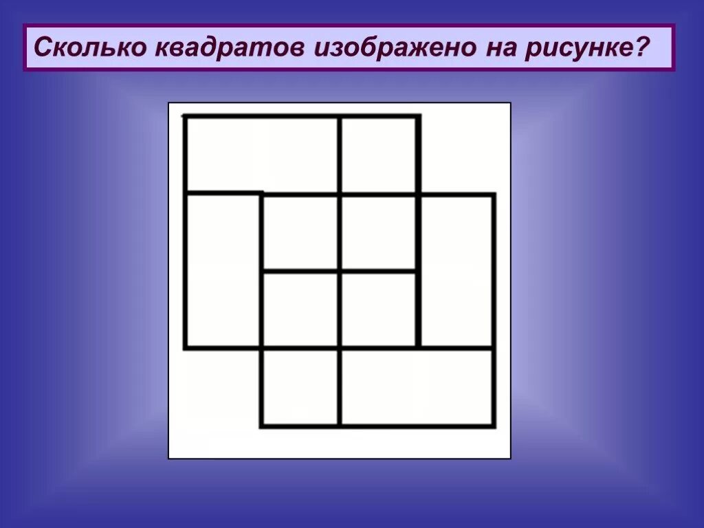 Картинки сколько изображено. Сколько квадратов на рисунке. Сколько квардатовна рисунке. Сколько всего квадратов на картинке. Сколько квадратов изображено намрисунке.