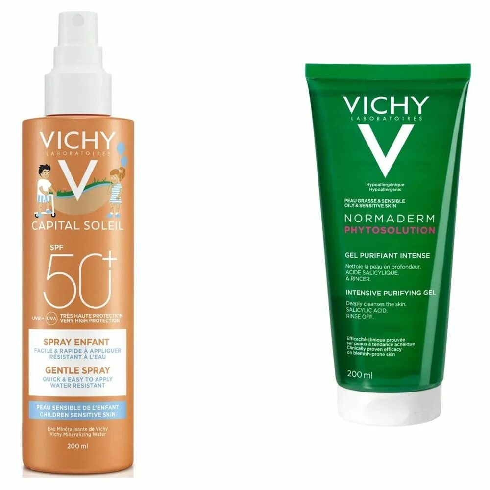 Vichy Normaderm гель для умывания. Vichy Normaderm phytosolution гель очищающий. Vichy Capital Soleil набор. Vichy Normaderm phytosolution Gel purifiant intense.