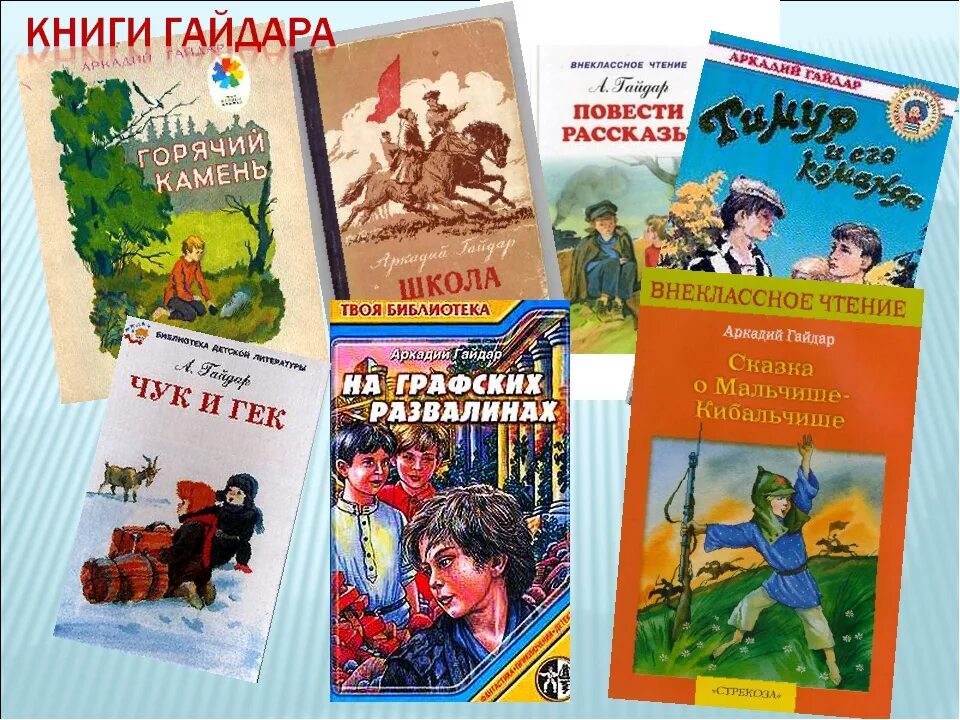 Герои книг Гайдара а.п.. Короткие рассказы повести