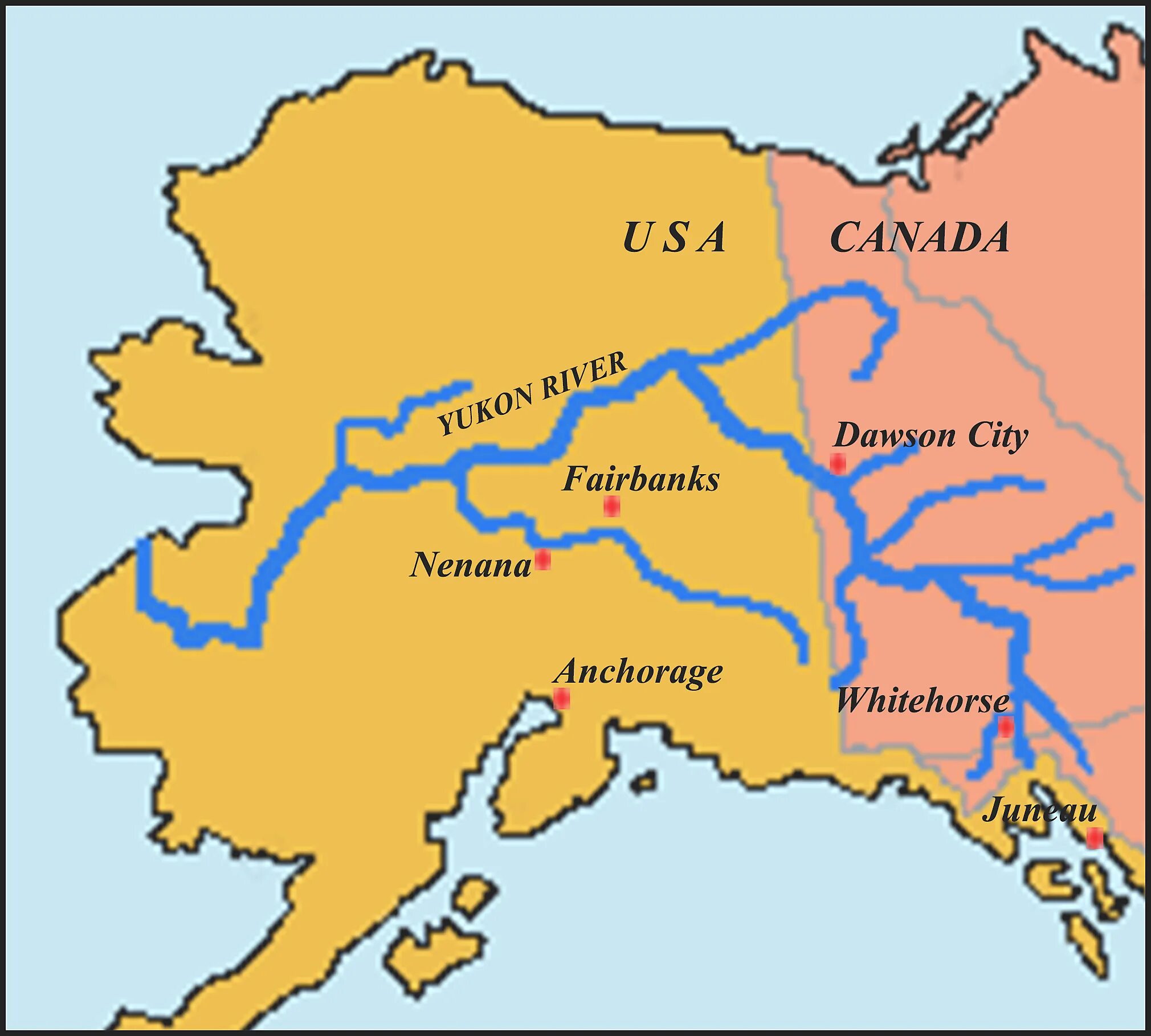 В какой океан впадает юкон. Река Юкон Аляски карта. Река Юкон на карте Северной Америки. Река Юкон на карте севенрйо Омерики.