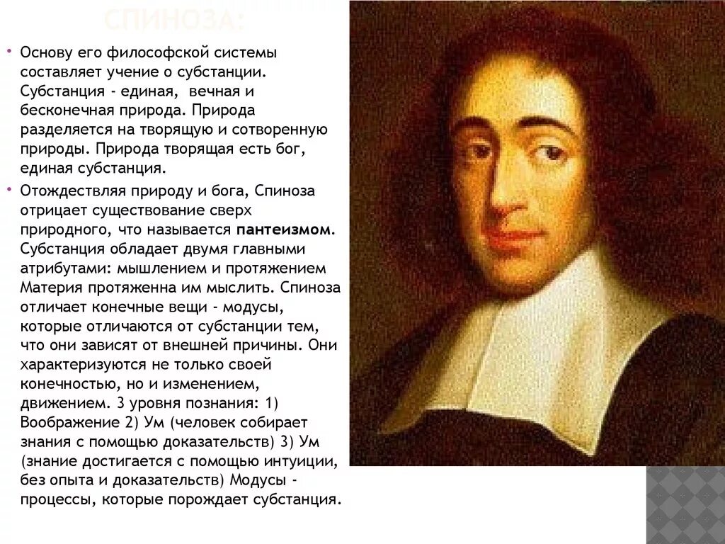 Последователи Спинозы. Субстанция Спинозы. 1. Философия б. Спинозы.. Доктрина Спинозы.