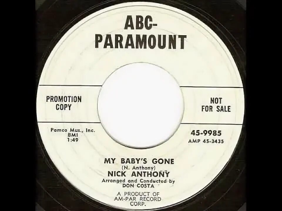 Nick anthony. ABC-Paramount records Inner. ABC-Paramount records Corporate Inner. ABC-Paramount records Advert Inner. ABC-Paramount records advertizing Inner.