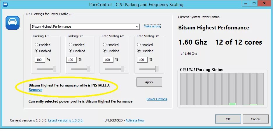 Highest performance power. Парк контрол. CPU Park Control. Bitsum PARKCONTROL Pro. CPU PARKCONTROL активация.