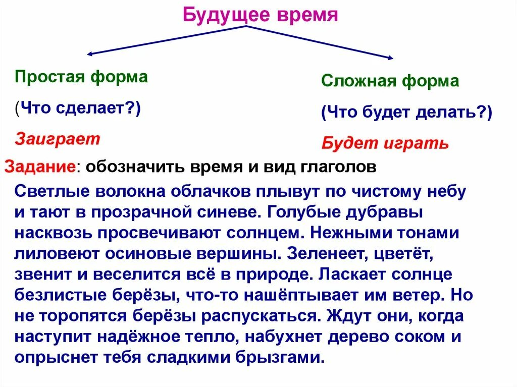 Будущее время 5 класс презентация