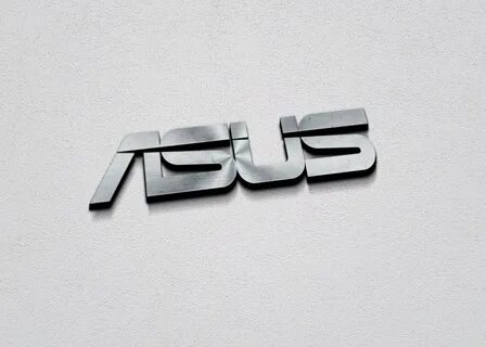 Asus Free 3D Metallic Silver Logo PSD Mockup.