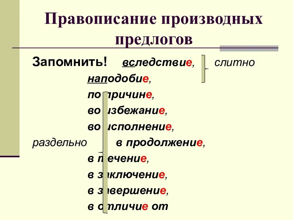 На конце производных предлогов. Написание производных предлогов таблица. производные предлоги и союзы правописание. правописание производных предлогов и составных союзов. производные предлоги 7 класс.