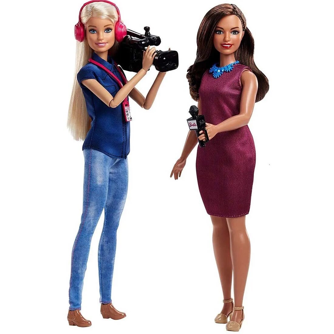 Куклу барби другую. Набор кукол Barbie команда теленовостей, fjb22. Кукла Барби оператор. Кукла Барби журналист.