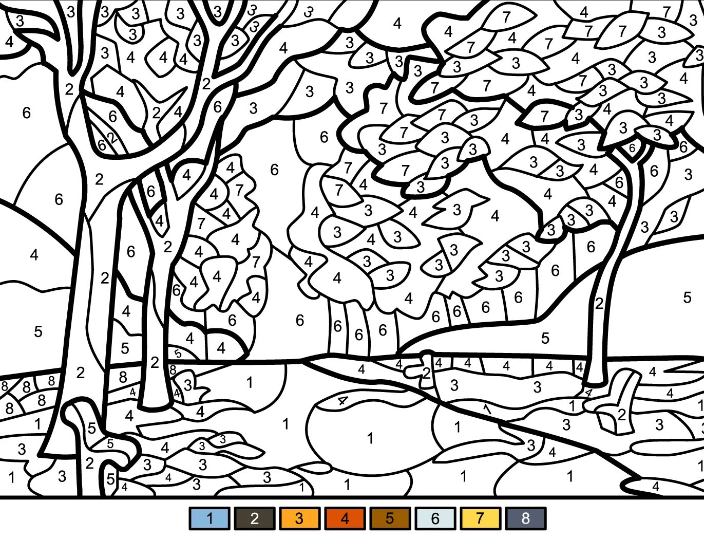 Paint by number coloring game