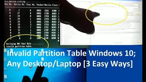 Invalid table