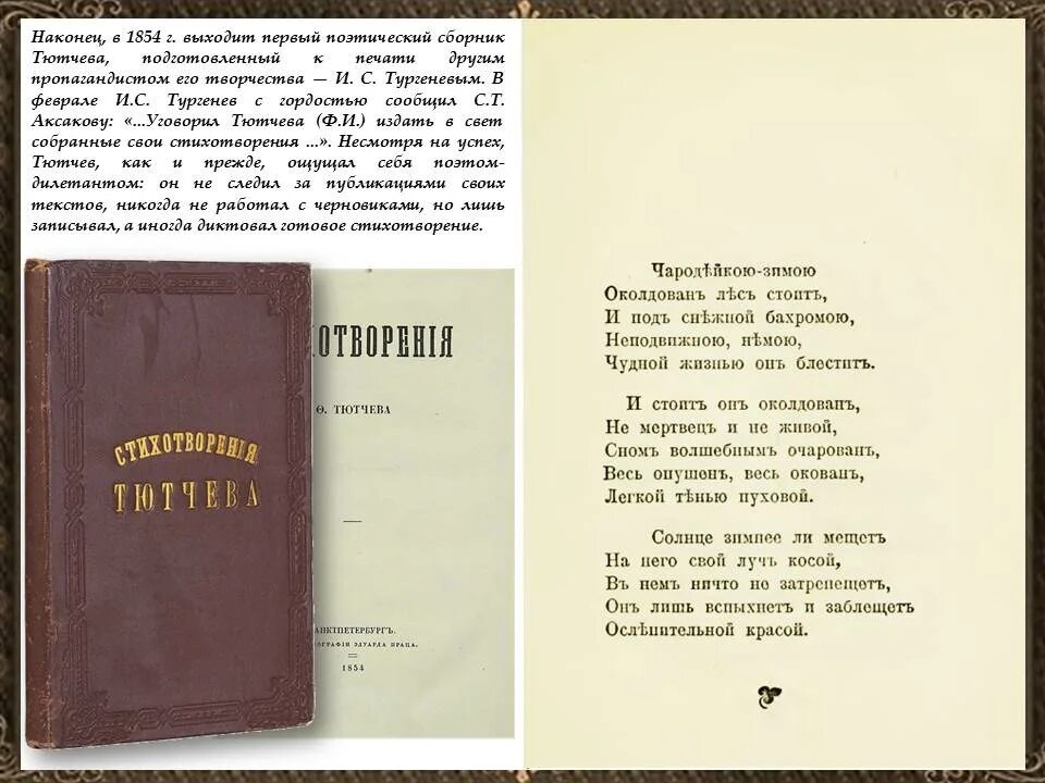 Стихи тютчева 1. Книга Тютчева 1854. Тютчев сборник стихов. Тютчев первый сборник стихов 1854. Первая книга Тютчева.