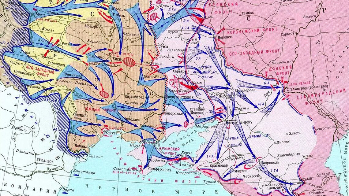 Какие продвижения на фронте. Фронт Великой Отечественной войны на карте. Карта Великой Отечественной войны 1941. Карта боевых действий на территории СССР 1941-1945. Карта оккупированных территорий СССР немцами 1941-1945.