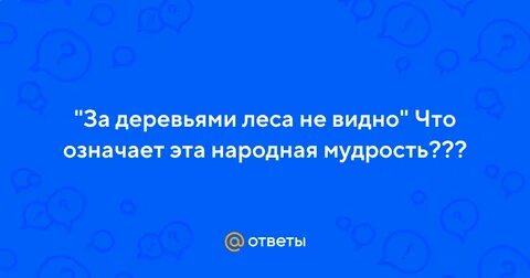 За деревьями леса не видно значение