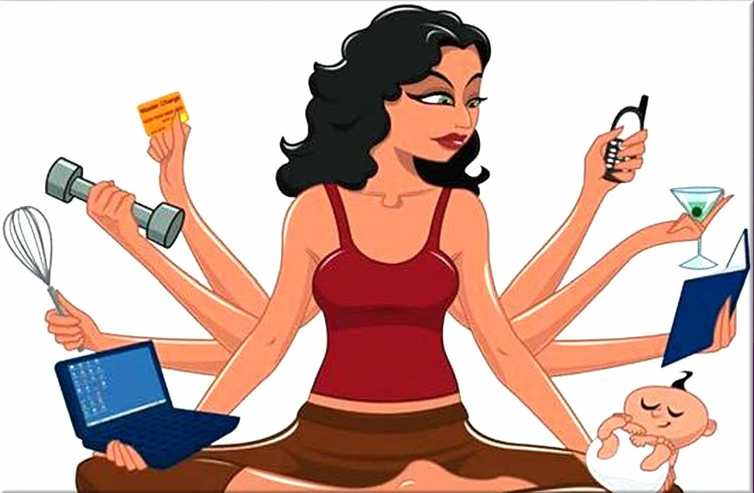 Много дел много рук. Многозадачность. Современный человек. Человек делает много дел. Мультяшные рукодельницы.